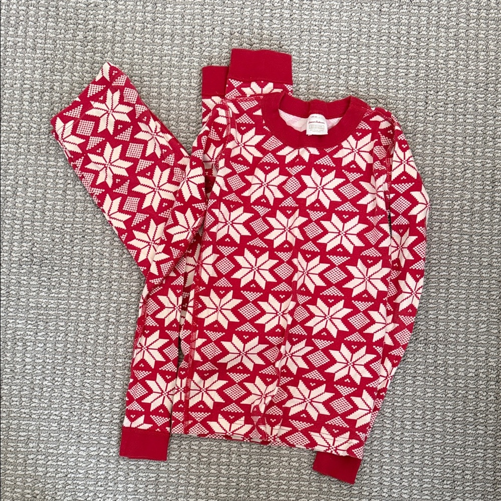 Hanna Andersson Red and White Kids Pajama Set